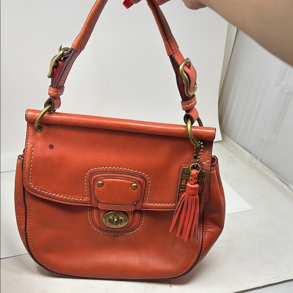 COACH Orange Leather Handbag size M - Picture 1 of 7